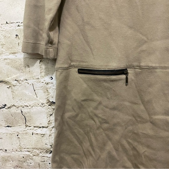 Soft Surroundings Tan Soft Cotton Zipper Pocket Tunic Top - Picture 2 of 6